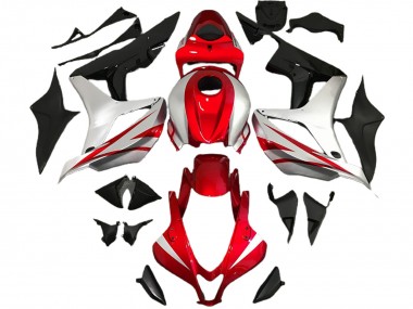 2007-2008 Red and Silver OEM Style Honda CBR600RR Motorcycle Fairing