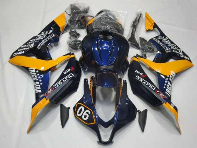 2007-2008 Special Deep Blue and Yellow Honda CBR600RR Motorcycle Fairing 2007-2008 Special Deep Blue and Yellow Honda CBR600RR Motorcycle Fairing