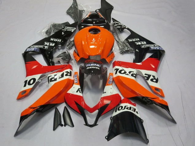 2007-2008 Vibrant Orange Repsol Honda CBR600RR Motorcycle Fairing 2007-2008 Vibrant Orange Repsol Honda CBR600RR Motorcycle Fairing