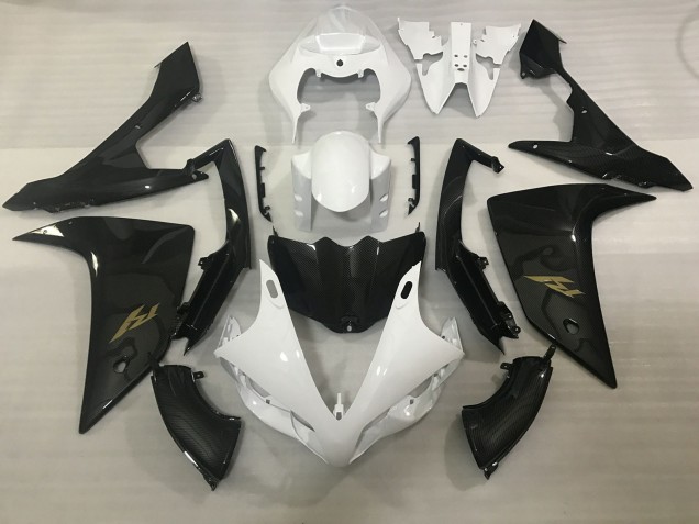 2007-2008 White and Carbon Fiber Style Yamaha R1 Motorcycle Fairing 2007-2008 White and Carbon Fiber Style Yamaha R1 Motorcycle Fairing