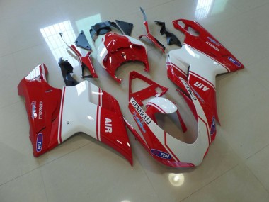 2007-2014 Air Red and White Ducati Ducati 848 1098 1198 Motorcycle Fairing
