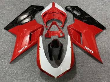 2007-2014 Black Red White Ducati Ducati 848 1098 1198 Motorcycle Fairing