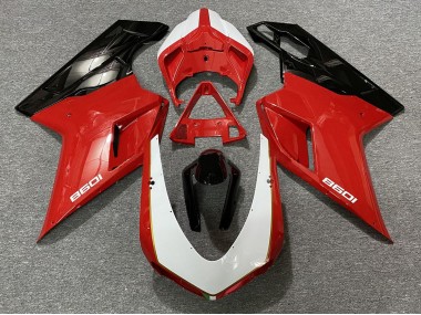 2007-2014 Black Red White Ducati Ducati 848 1098 1198 Motorcycle Fairing