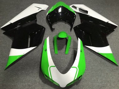 2007-2014 Gloss Green White and Black Ducati Ducati 848 1098 1198 Motorcycle Fairing