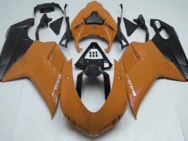 2007-2014 Gloss Orange & Black Ducati Ducati 848 1098 1198 Motorcycle Fairing