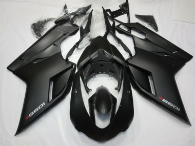 2007-2014 Matte Black with Red Ducati Ducati 848 1098 1198 Motorcycle Fairing