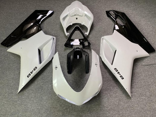 2007-2014 White Pearl and Black Ducati Ducati 848 1098 1198 Motorcycle Fairing