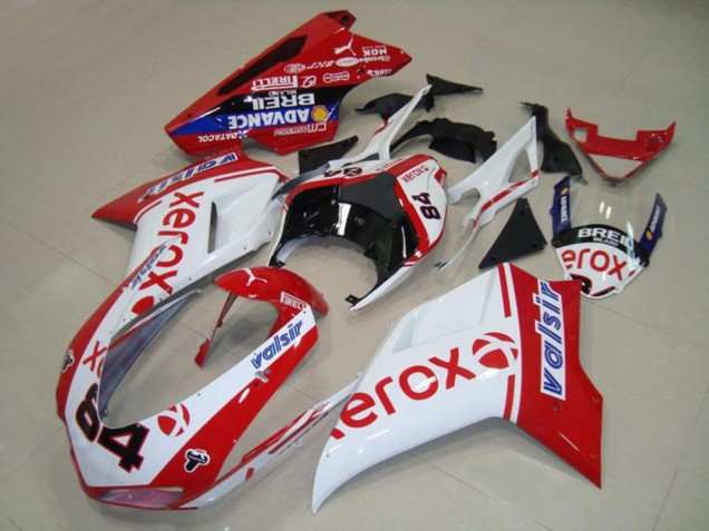 2007-2014 White Xerox Ducati Ducati 848 1098 1198 Motorcycle Fairing