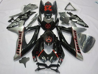 2008-2010 Black Grey Jordan Suzuki GSXR 600-750 Motorcycle Fairing