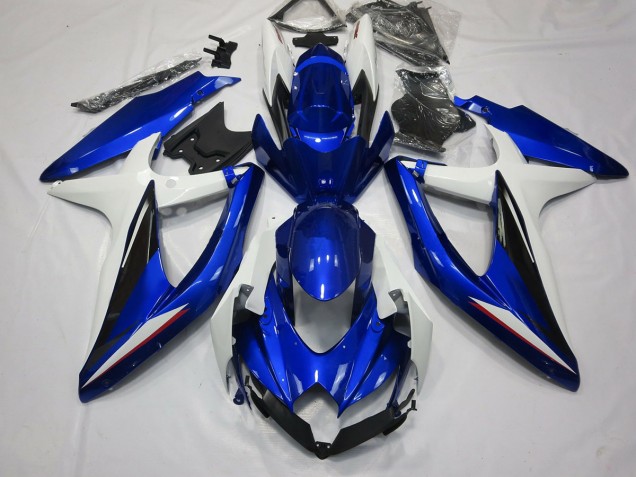 2008-2010 Blue Black and White Suzuki GSXR 600-750 Motorcycle Fairing