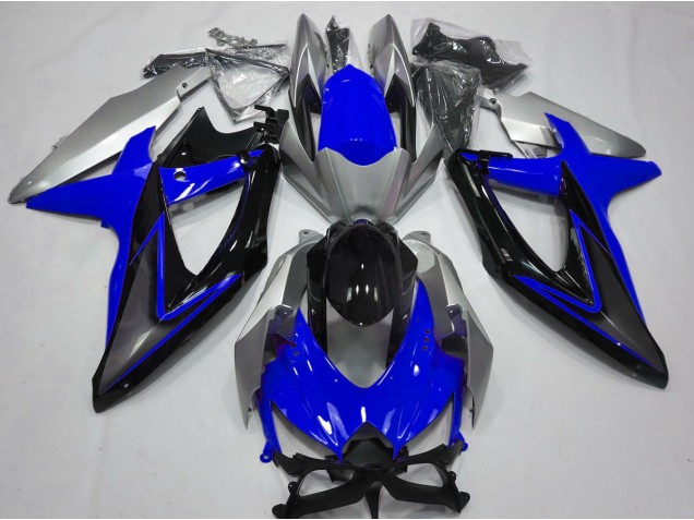 2008-2010 Blue and Silver Suzuki GSXR 600-750 Motorcycle Fairing 2008-2010 Blue and Silver Suzuki GSXR 600-750 Motorcycle Fairing