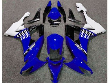 2008-2010 Gloss Blue and White Kawasaki ZX10R Motorcycle Fairing