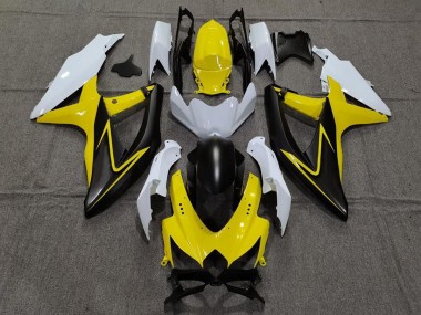 2008-2010 Gloss Yellow and White Suzuki GSXR 600-750 Motorcycle Fairing