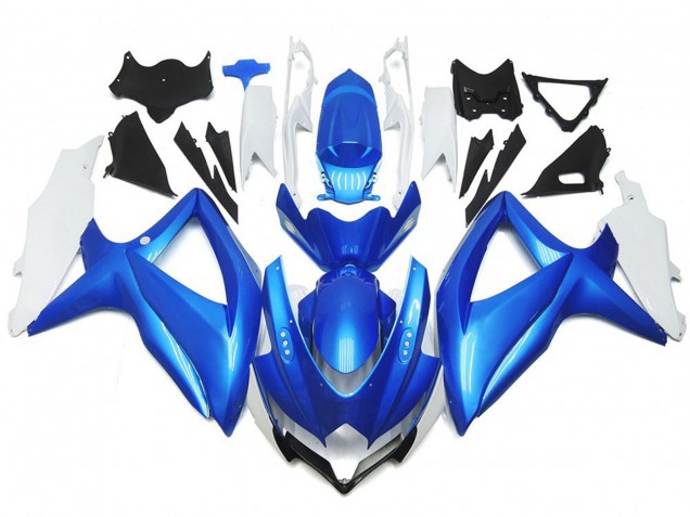 2008-2010 Light Blue and White Custom Style Suzuki GSXR 600-750 Motorcycle Fairing