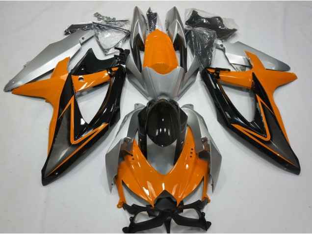2008-2010 Orange and Silver Suzuki GSXR 600-750 Motorcycle Fairing