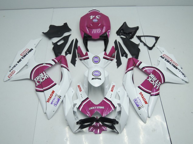 2008-2010 Pink Lucky Strike Suzuki GSXR 600-750 Motorcycle Fairing