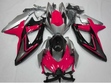 2008-2010 Red and Silver Suzuki GSXR 600-750 Motorcycle Fairing