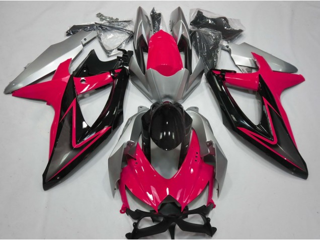 2008-2010 Red and Silver Suzuki GSXR 600-750 Motorcycle Fairing 2008-2010 Red and Silver Suzuki GSXR 600-750 Motorcycle Fairing