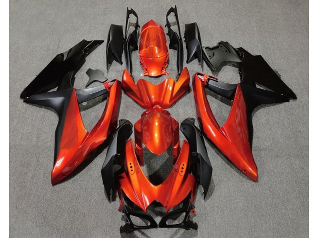 2008-2010 Vibrant Orange in Black Suzuki GSXR 600-750 Motorcycle Fairing 2008-2010 Vibrant Orange in Black Suzuki GSXR 600-750 Motorcycle Fairing