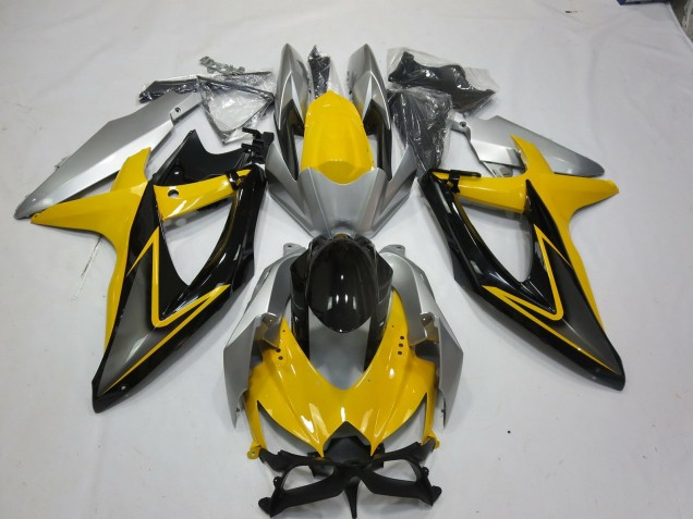 2008-2010 Yellow Black Suzuki GSXR 600-750 Motorcycle Fairing