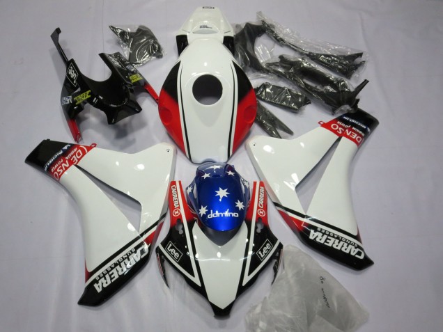 2008-2011 White Carrera Honda CBR1000RR Motorcycle Fairing