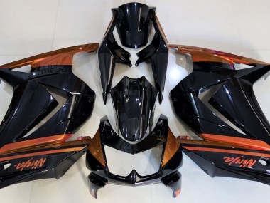 2008-2012 Gloss Black & Orange Kawasaki Ninja 250 Motorcycle Fairing