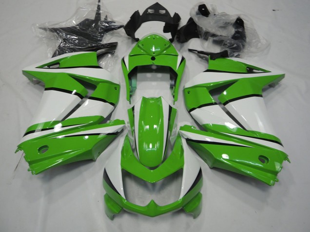 2008-2012 Green and White Kawasaki Ninja 250 Motorcycle Fairing