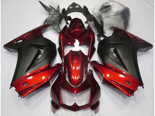 2008-2012 Red and Matte Black Kawasaki Ninja 250 Motorcycle Fairing