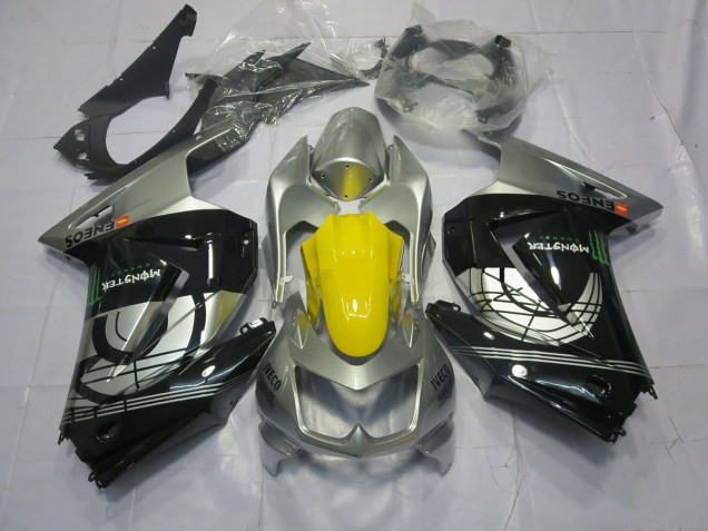 2008-2012 Silver and Black Kawasaki Ninja 250 Motorcycle Fairing