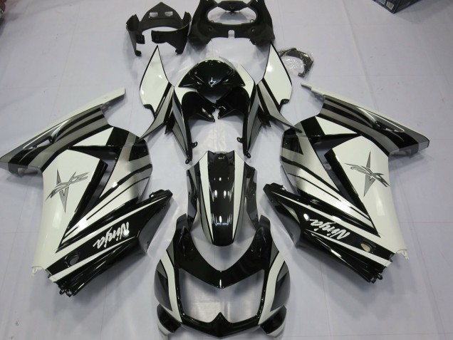 2008-2012 White Silver Star Kawasaki Ninja 250 Motorcycle Fairing
