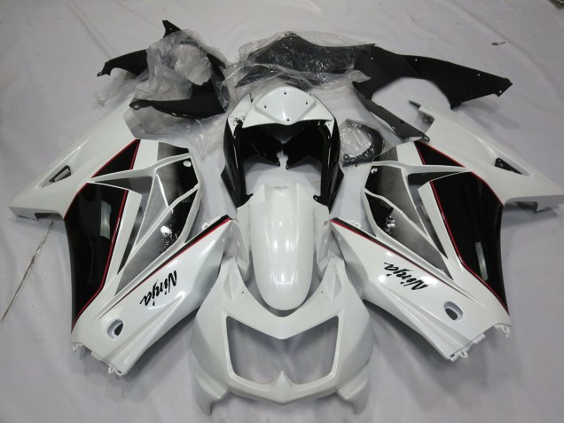 2008-2012 White and Black Kawasaki Ninja 250 Motorcycle Fairing