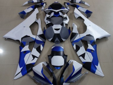 2008-2016 Blue Snow Camo Yamaha R6 Motorcycle Fairing