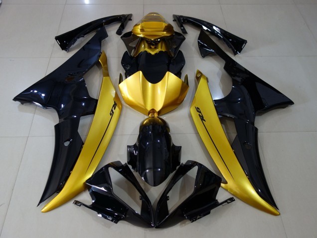 2008-2016 Gloss Black & Gold Yamaha R6 Motorcycle Fairing 2008-2016 Gloss Black & Gold Yamaha R6 Motorcycle Fairing