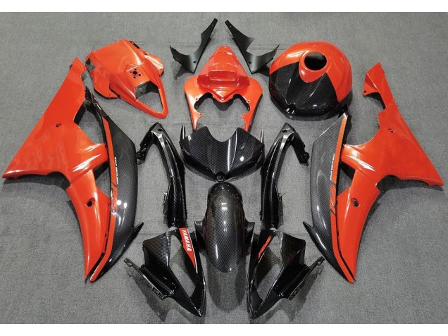 2008-2016 Gloss Orange and Carbon Yamaha R6 Motorcycle Fairing 2008-2016 Gloss Orange and Carbon Yamaha R6 Motorcycle Fairing