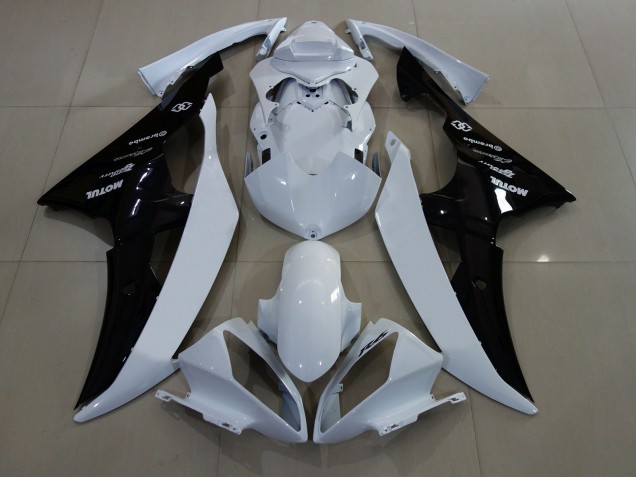 2008-2016 Gloss White / Black Yamaha R6 Motorcycle Fairing 2008-2016 Gloss White / Black Yamaha R6 Motorcycle Fairing