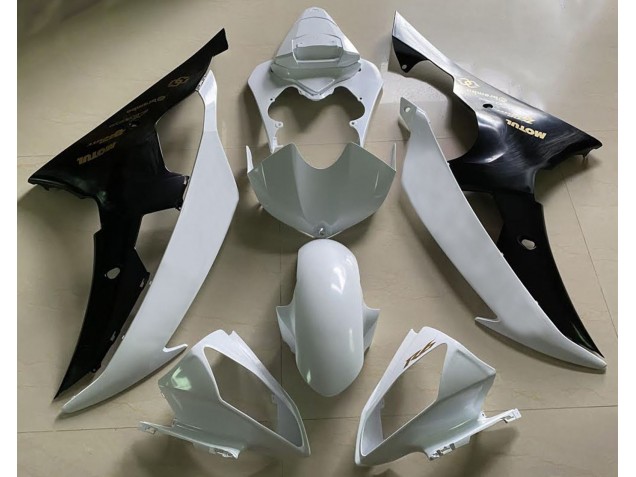 2008-2016 Gloss White and Black & Gold Yamaha R6 Motorcycle Fairing 2008-2016 Gloss White and Black & Gold Yamaha R6 Motorcycle Fairing