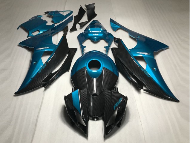2008-2016 Light Blue w Carbon Fiber Style Yamaha R6 Motorcycle Fairing 2008-2016 Light Blue w Carbon Fiber Style Yamaha R6 Motorcycle Fairing