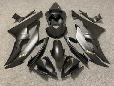 2008-2016 Matte Black with Gold Logo Yamaha R6 Motorcycle Fairing