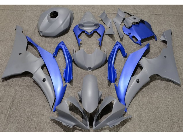 2008-2016 Matte Grey & Blue Yamaha R6 Motorcycle Fairing