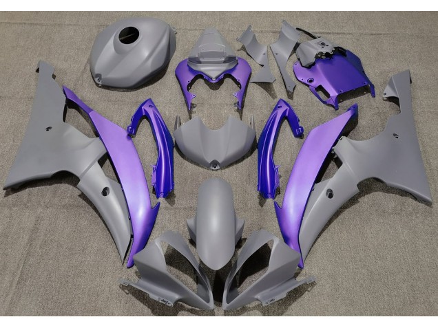 2008-2016 Matte Grey & Purple Yamaha R6 Motorcycle Fairing