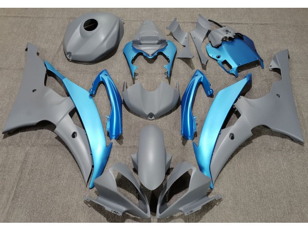2008-2016 Matte Grey & Sky Blue Yamaha R6 Motorcycle Fairing