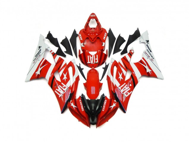 2008-2016 Red and White with Stars Yamaha R6 Motorcycle Fairing