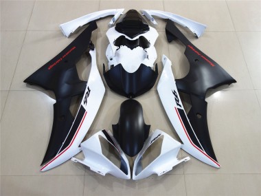 2008-2016 White with Black Custom OEM Style Yamaha R6 Motorcycle Fairing