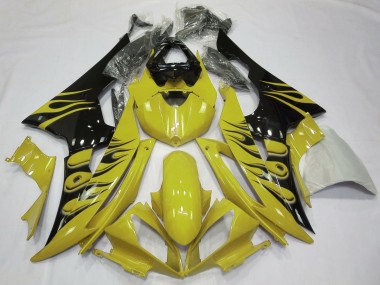 2008-2016 Yellow Flame Style Yamaha R6 Motorcycle Fairing