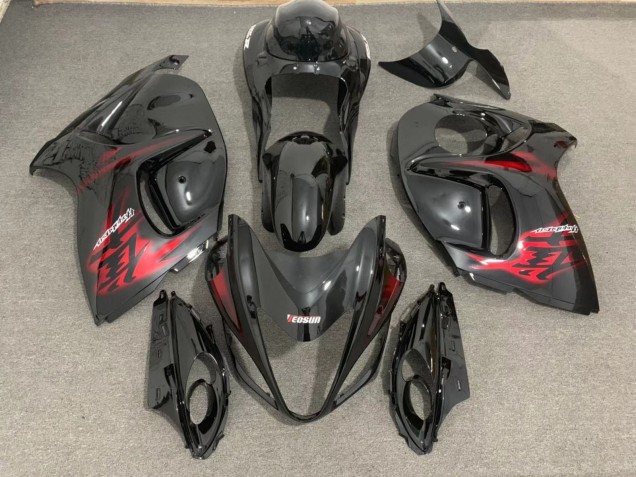 2008-2020 Gloss Black & Red Suzuki GSXR 1300 Hayabusa Motorcycle Fairing