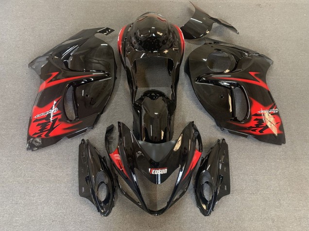 2008-2020 Gloss Black with Red Logos Suzuki GSXR 1300 Hayabusa Motorcycle Fairing