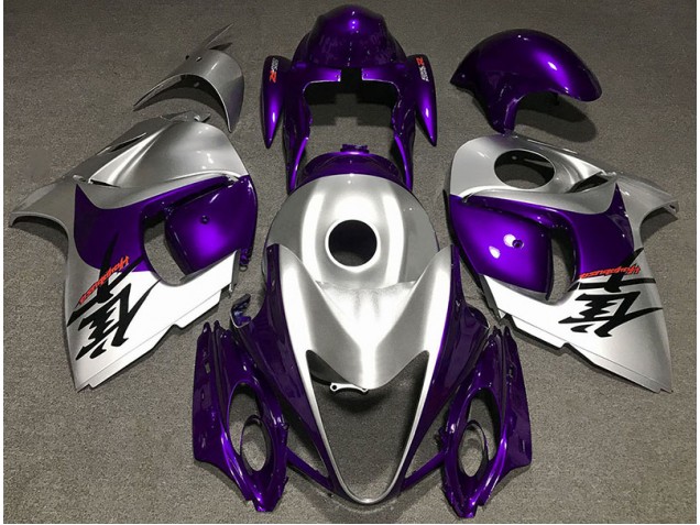 2008-2020 Gloss Purple and Silver Suzuki GSXR 1300 Hayabusa Motorcycle Fairing 2008-2020 Gloss Purple and Silver Suzuki GSXR 1300 Hayabusa Motorcycle Fairing