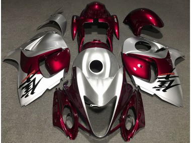 2008-2020 Gloss Red and Silver Suzuki GSXR 1300 Hayabusa Motorcycle Fairing