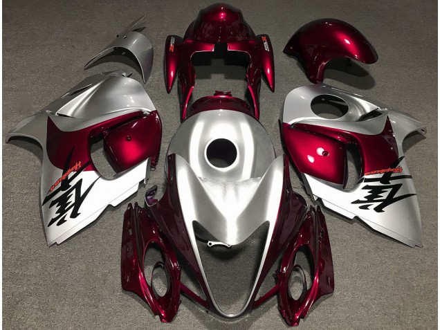 2008-2020 Gloss Red and Silver Suzuki GSXR 1300 Hayabusa Motorcycle Fairing 2008-2020 Gloss Red and Silver Suzuki GSXR 1300 Hayabusa Motorcycle Fairing