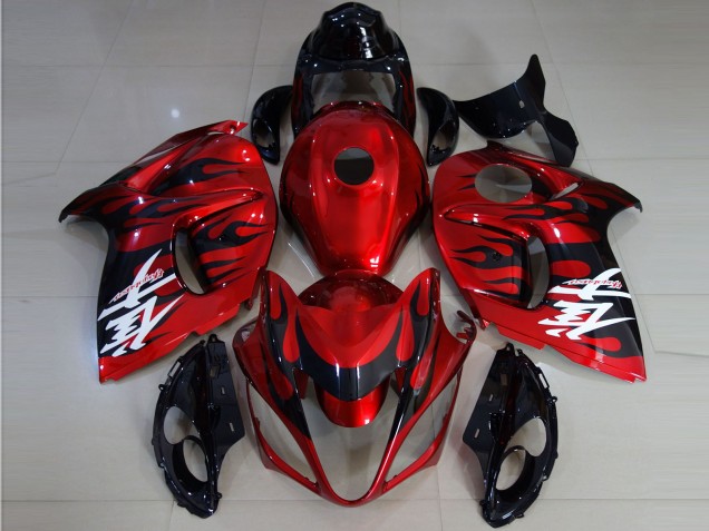 2008-2020 Vibrant Red & Flame Suzuki GSXR 1300 Hayabusa Motorcycle Fairing